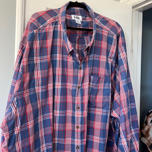 Harbor Bay | Shirts | Mens Button Down Blue And Red Check Shirt | Poshmark